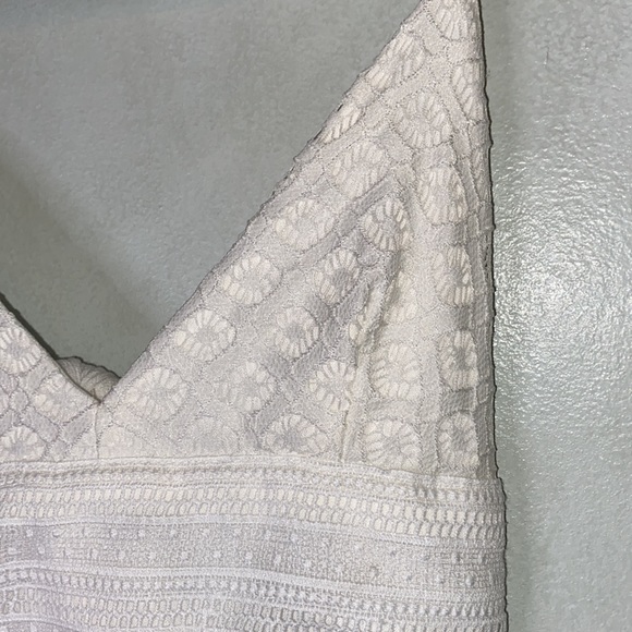 Garage White Embroidered Open Back Tie Romper-Women’s Size Small - Picture 6 of 12